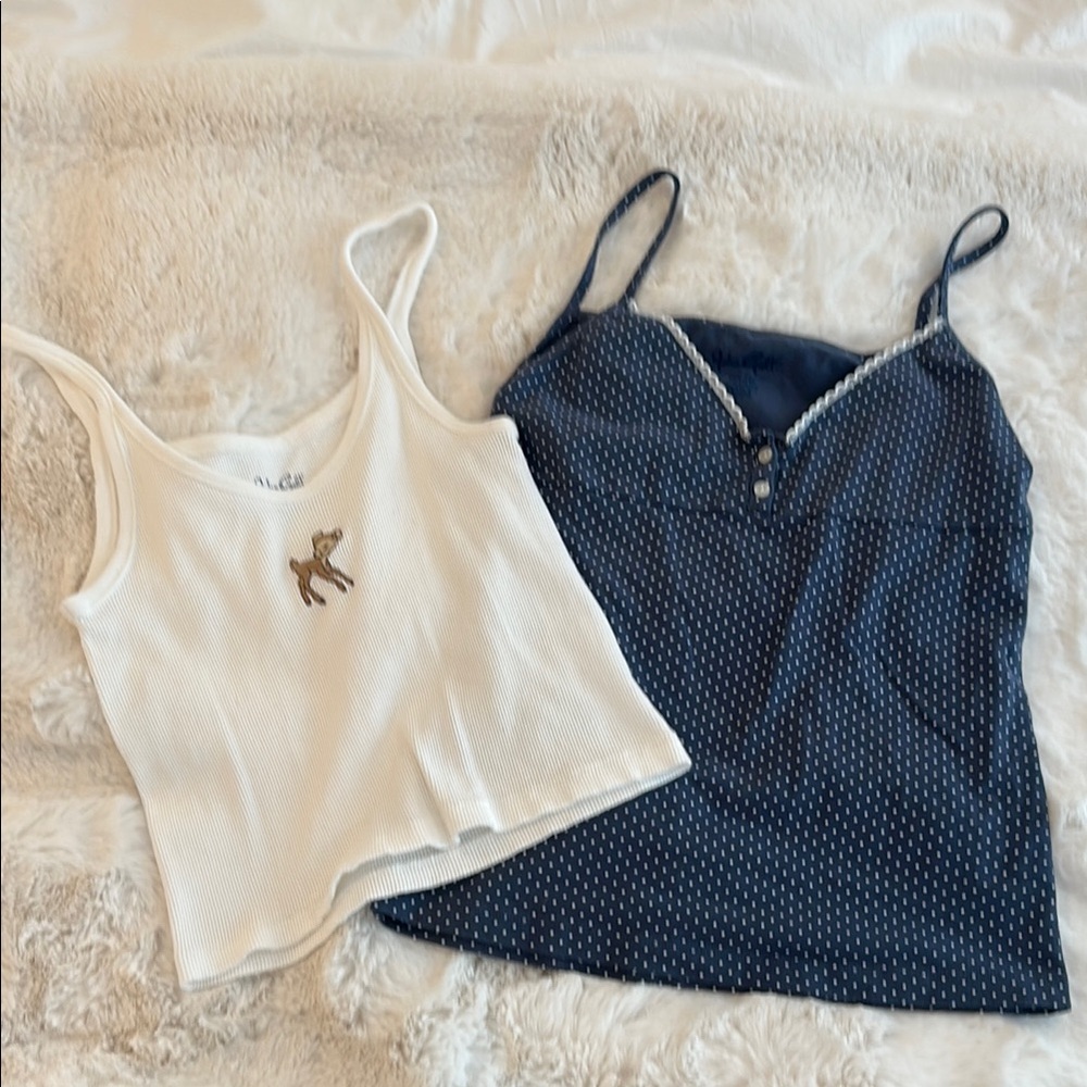 Brandy Melville bundle. Stylish Women's White and Navy Tops Set
